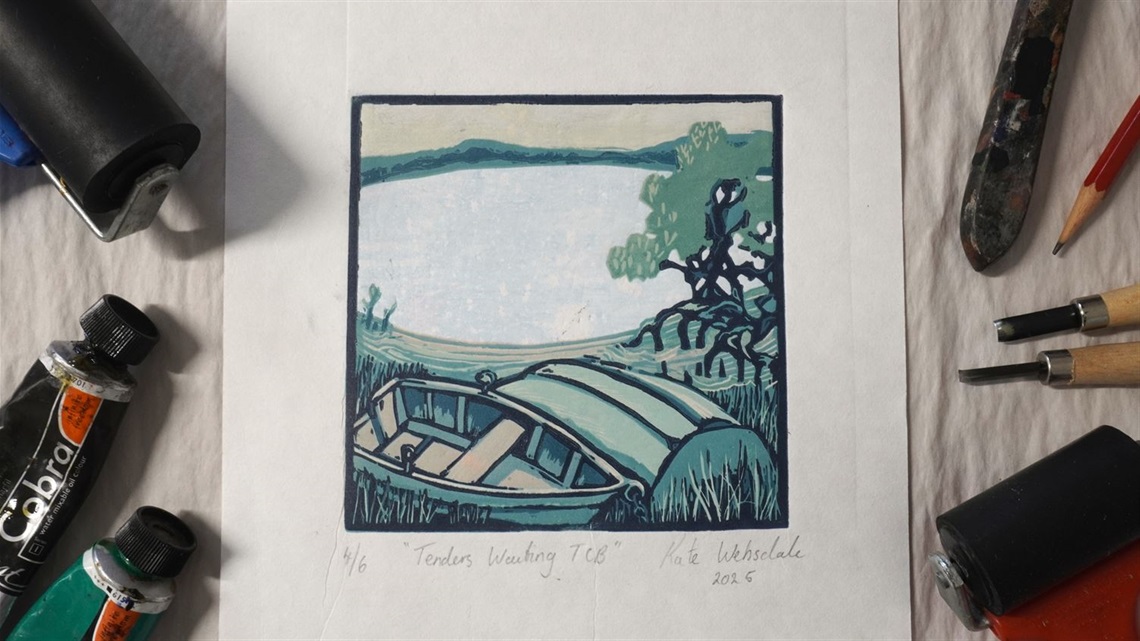 Reduction Lino print and beyond - Kate Websdale 