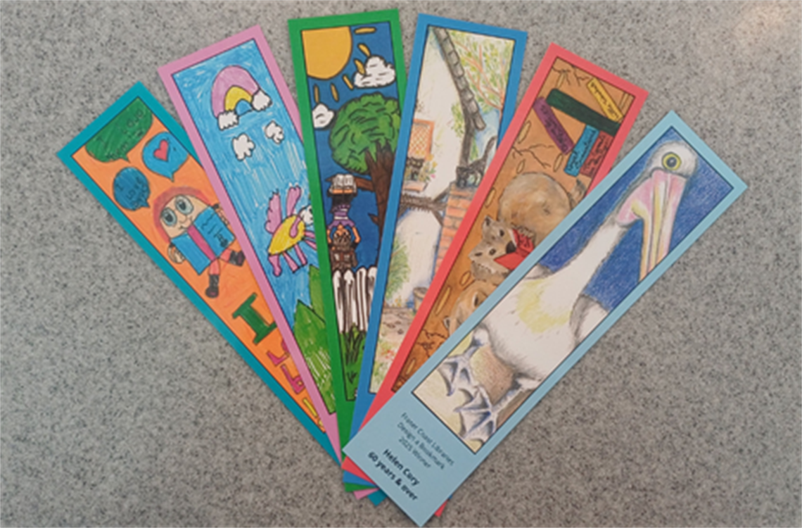 Image of the 6 winning bookmarks for 2025