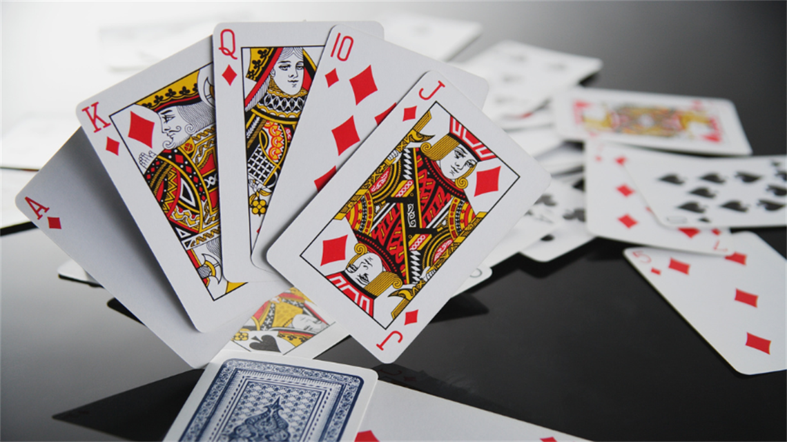 Playing cards on a table