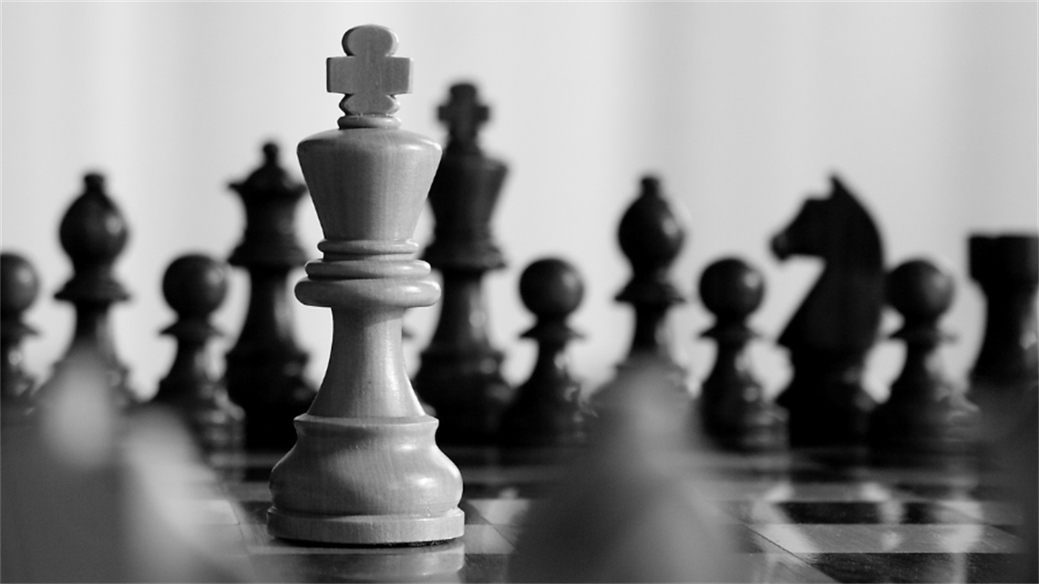 Chess pieces on board