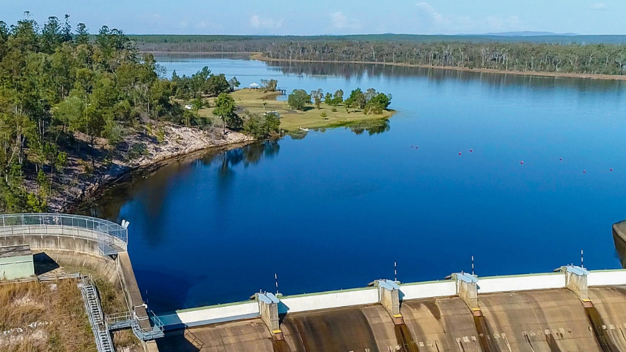 Aerial view of Lenthalls Dam