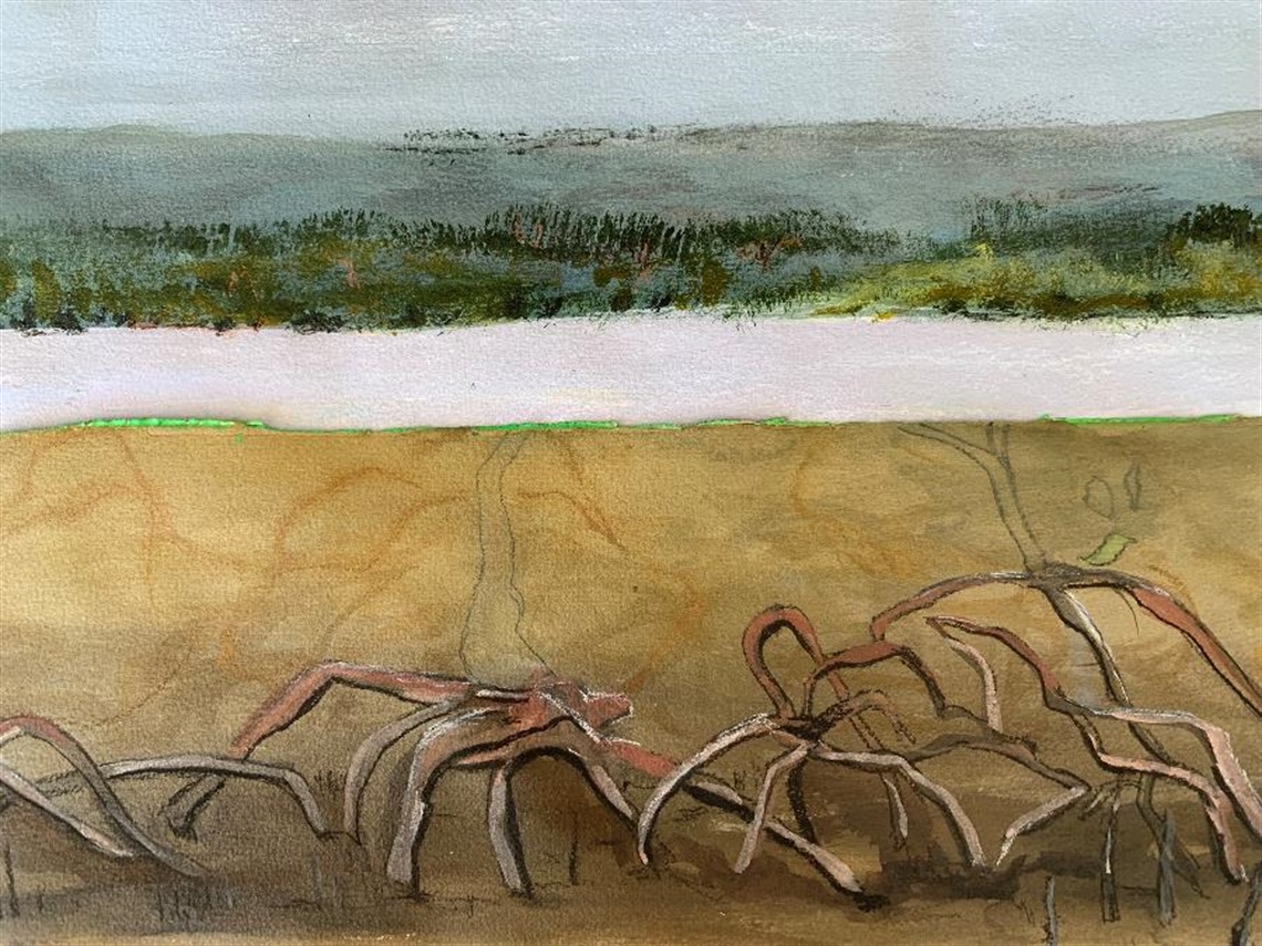 Joy McDonald - A Length of Tide, mixed media on Arche paper