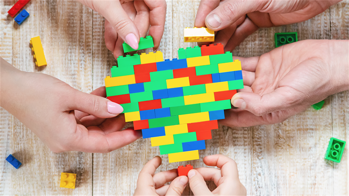 Lego in the shape of a heart