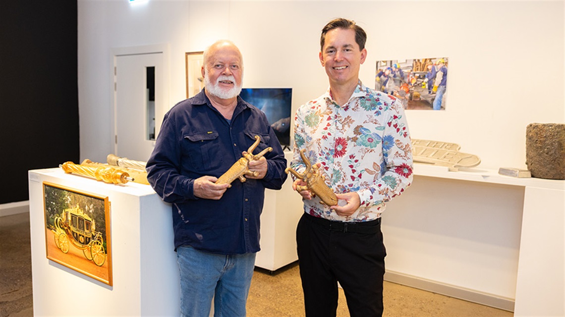 Mayor George Seymour at Peter Olds Retrospective Exhibition