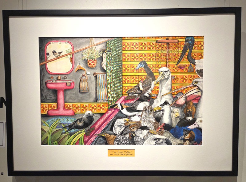 HBAS 2025 - Open - Commended Prize - Lou Millen, 'The Bird Bath 70 s Retro', Mixed