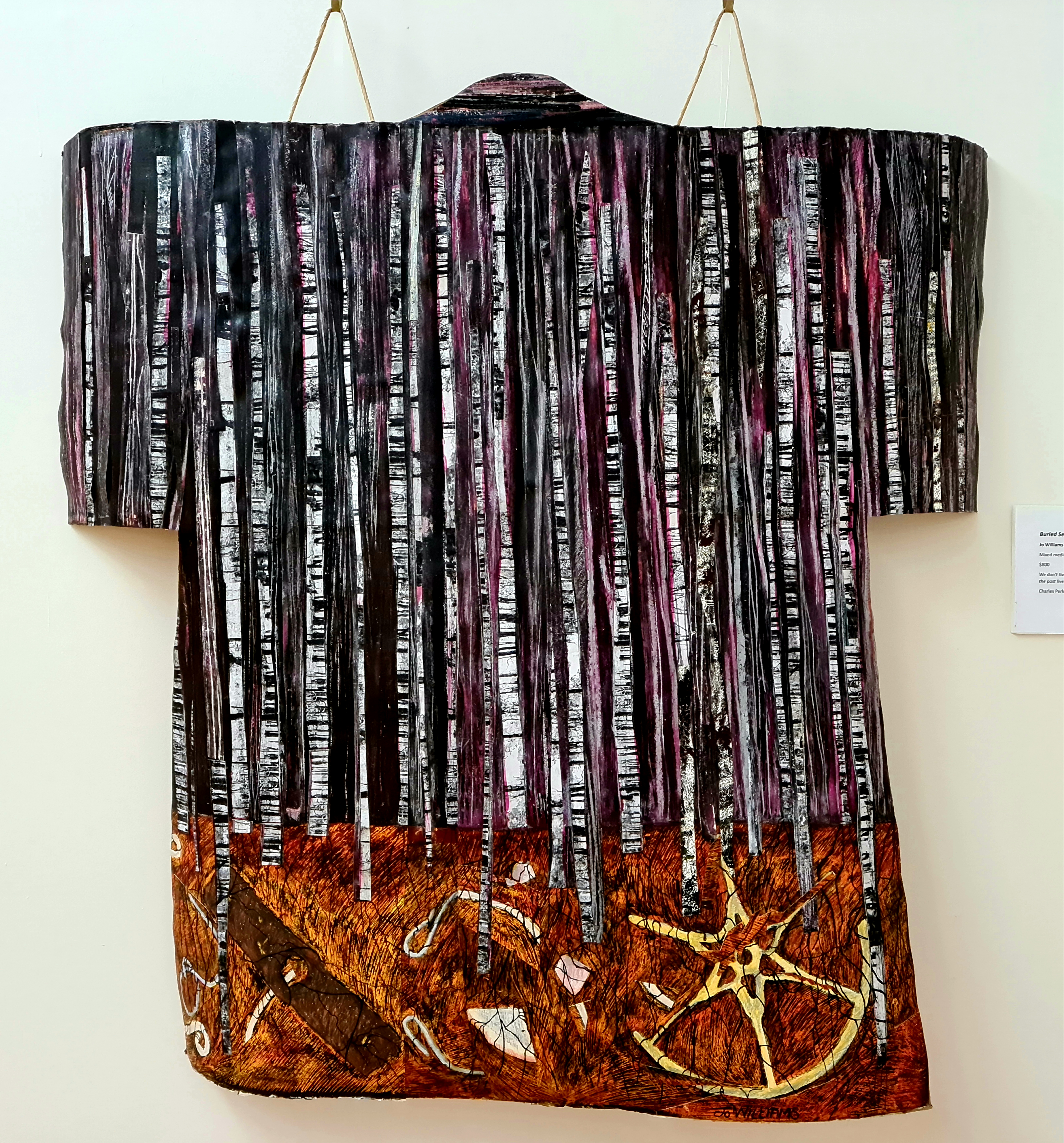 Buried Secrets Coat (CoVid lockdown series) Collaged repurposed drawings and monoprints . We don't live in the past, the past lives in us. Charles Perkins.