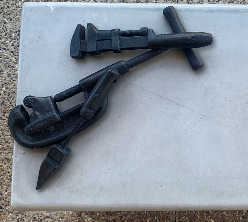 Artwork: Mela Cooke, Tools of the Trade 2020, bronze sculpture, Fraser Coast Regional Council Public Art Collection. Photo: Dan Walker