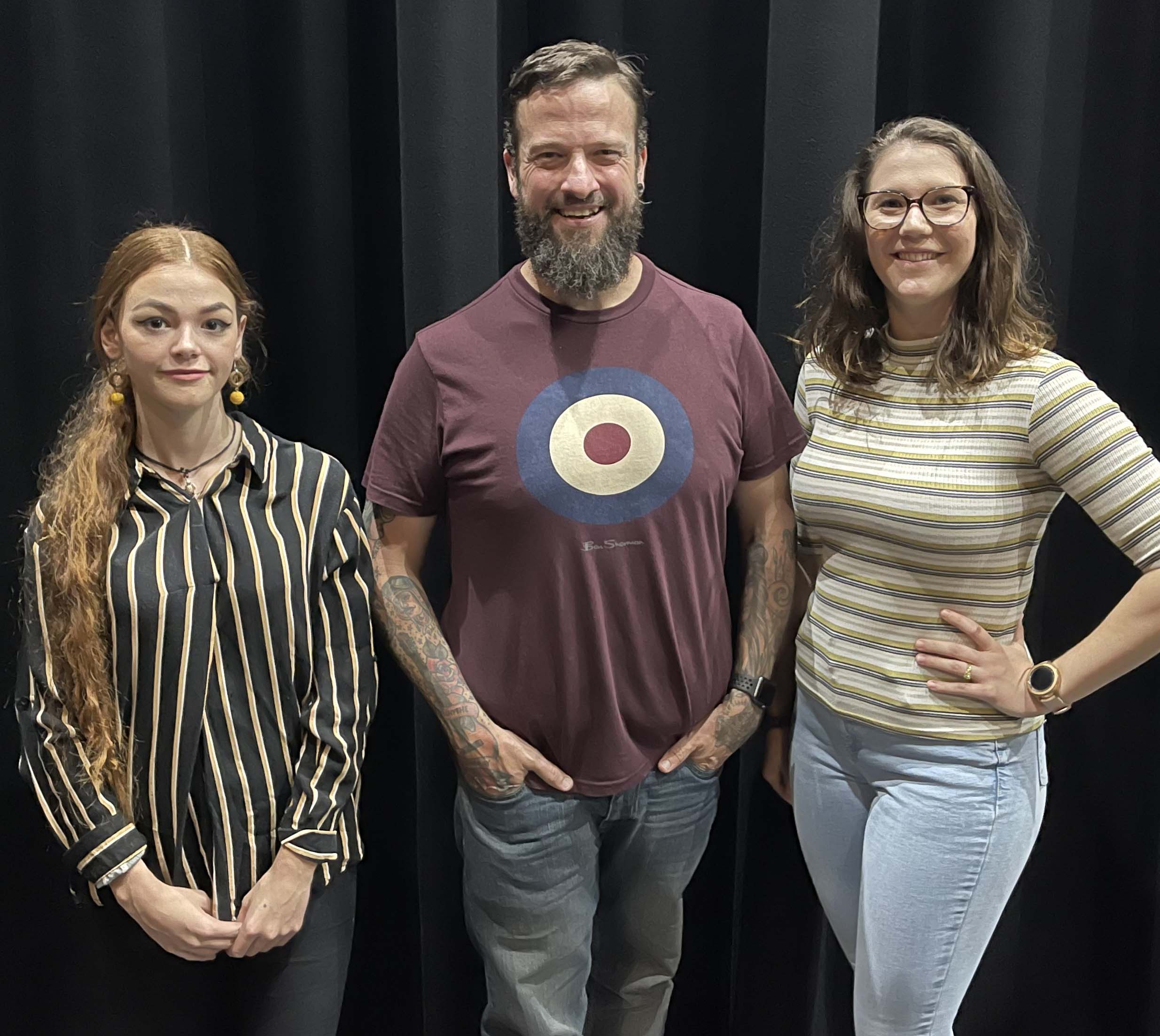 The Brolga Theatre's production of Wicked: The Untold Story of the Witches of Oz lead cast members Juliet Burvill, Derek F. Smith and Jaala Wootton.