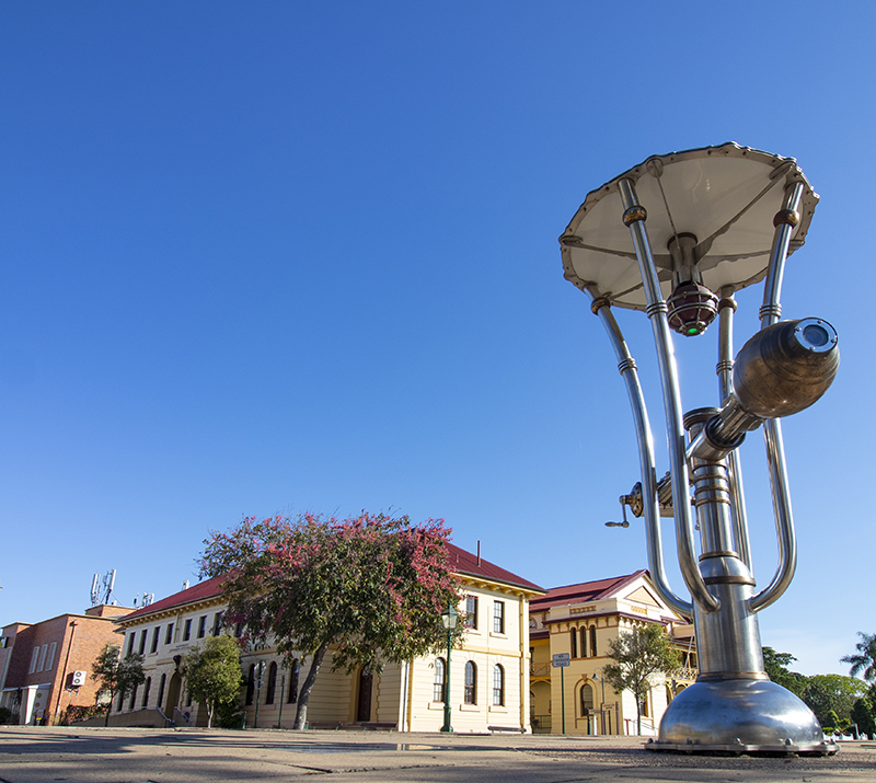 The Maryborough Match Making Machine by artist Russell Anderson in Portside, Maryborough.