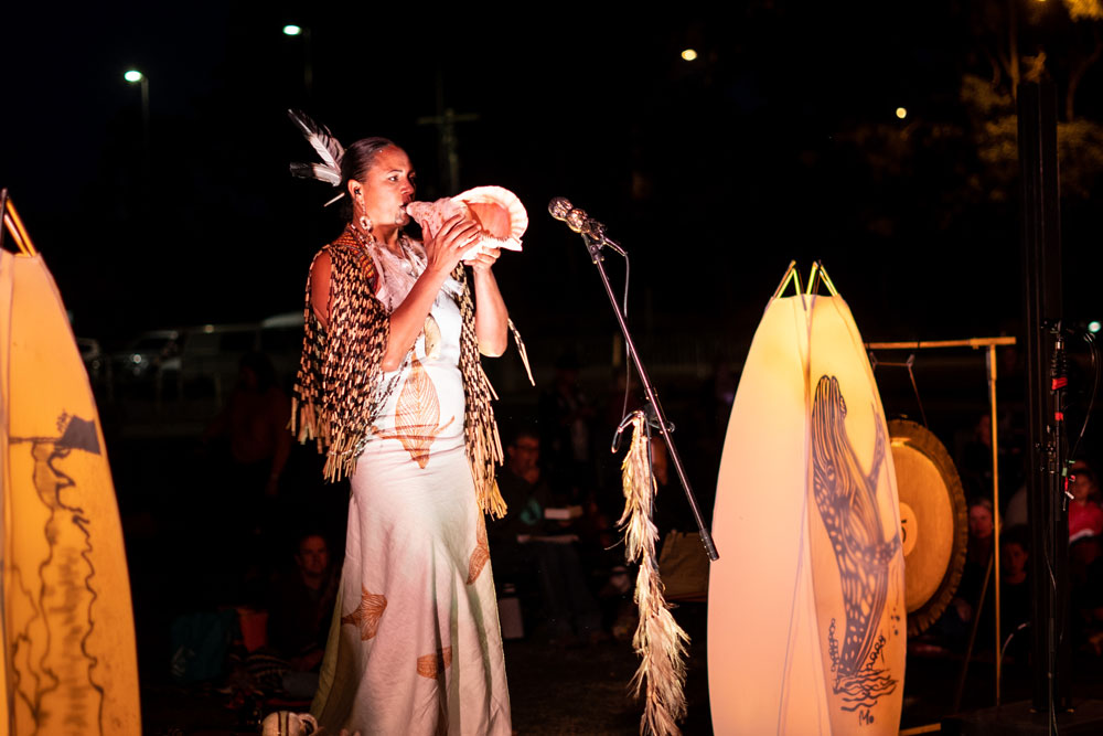 Song to the Ocean performance at Sea Front Oval with light sculpture. Photo Cody Fox.