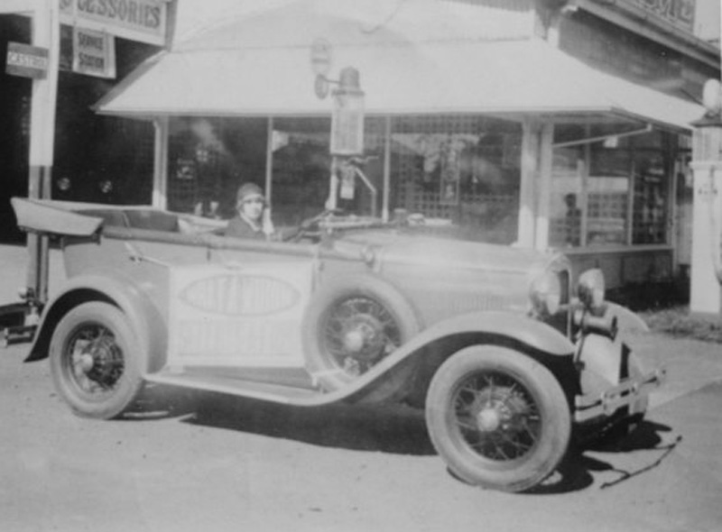 Another Tarrant’s satisfied customer, leaving the Adelaide Street Garage in her 1930 Ford A.
Image courtesy of the Maryborough Wide Bay & Burnett Historical Society.