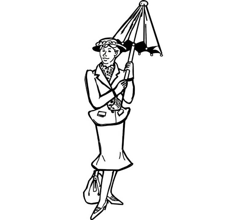 Sketch of Mary Poppins statue