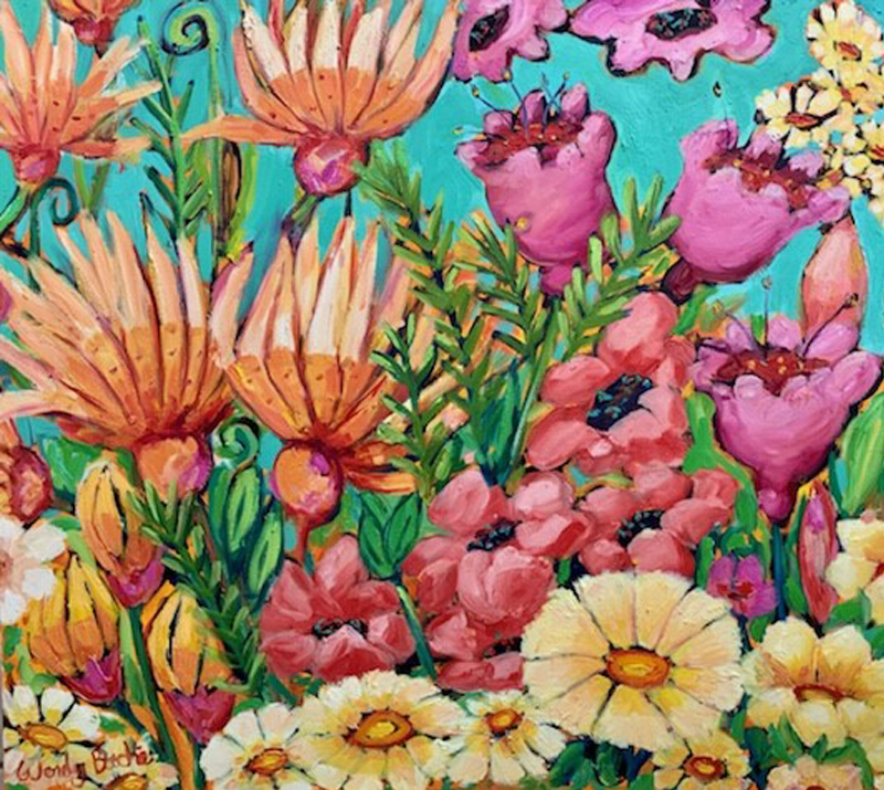 open winner MRAS competition singing flowers oil on canvas wendy bache