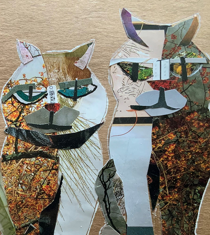 collaged image of two cats