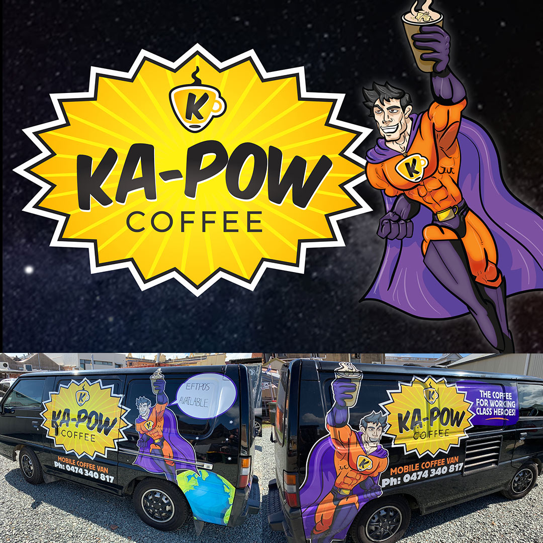 Logo and Mascot design for Kapow Coffee